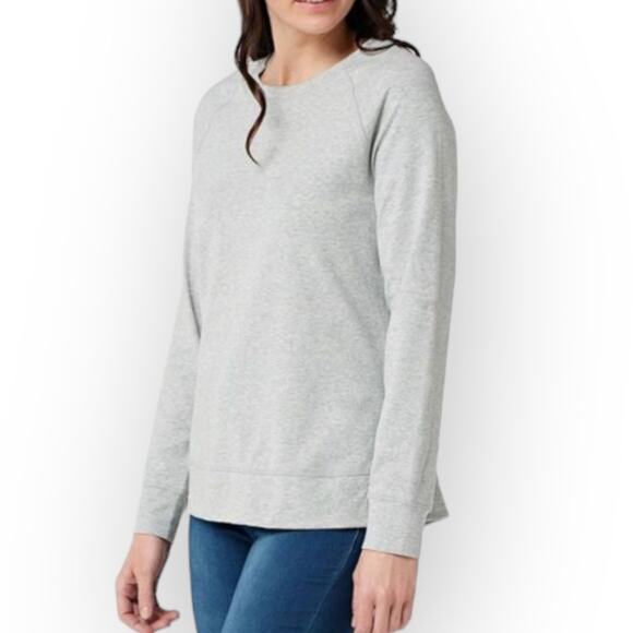 NEW DENIM & CO Essentials Perfect Jersey Round Neck Top XXS Light Grey A392186 - Picture 2 of 8
